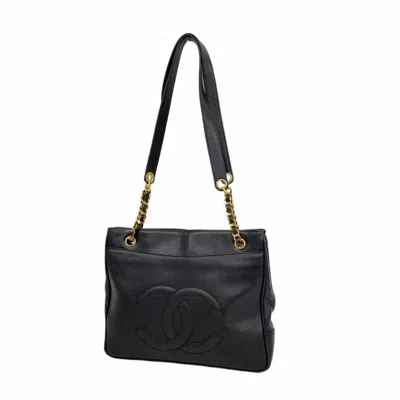 Pre-owned Chanel Black Grained Calfskin Tote Bag ()