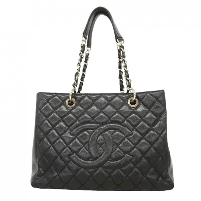 Pre-owned Chanel Black Grained Calfskin Tote Bag ()