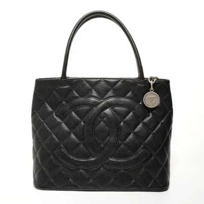 Pre-owned Chanel Black Grained Calfskin Tote Bag ()