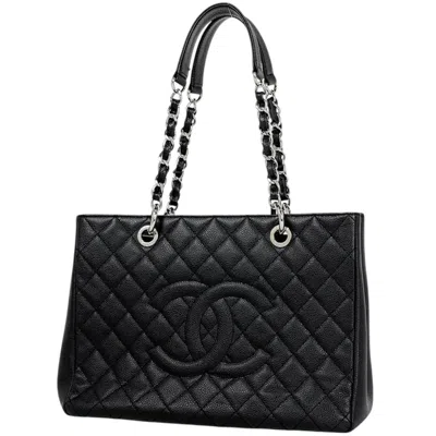 Pre-owned Chanel Black Grained Calfskin Tote Bag ()