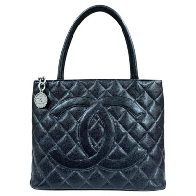Pre-owned Chanel Black Grained Calfskin Tote Bag ()
