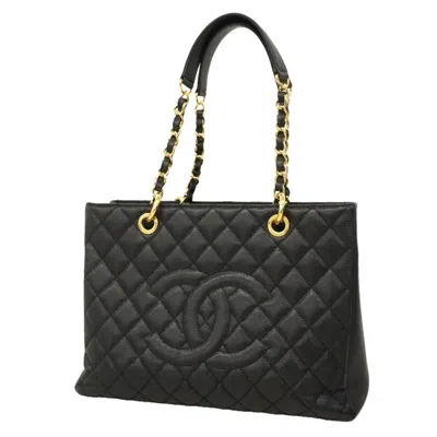 Pre-owned Chanel Black Grained Calfskin Tote Bag ()