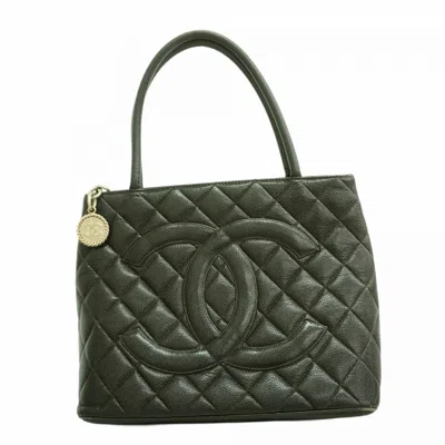 Pre-owned Chanel Black Grained Calfskin Tote Bag ()