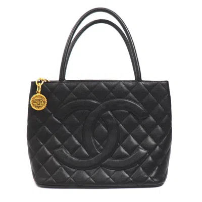 Pre-owned Chanel Black Grained Calfskin Tote Bag ()