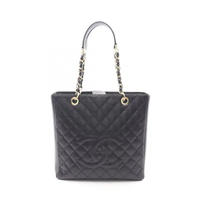 Pre-owned Chanel Black Grained Calfskin Tote Bag ()