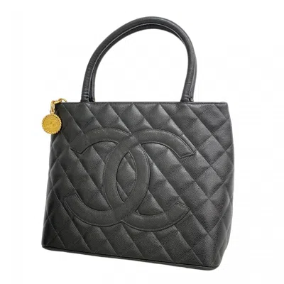 Pre-owned Chanel Black Grained Calfskin Tote Bag ()