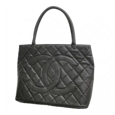 Pre-owned Chanel Black Grained Calfskin Tote Bag ()