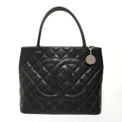 Pre-owned Chanel Black Grained Calfskin Tote Bag ()