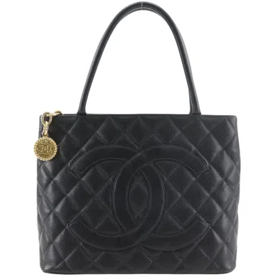 Pre-owned Chanel Black Grained Calfskin Tote Bag ()