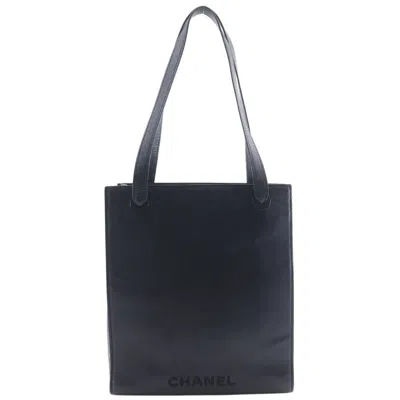 Pre-owned Chanel Black Grained Calfskin Tote Bag ()