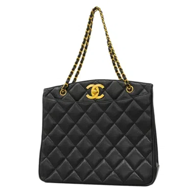 Pre-owned Chanel Black Grained Calfskin Tote Bag ()