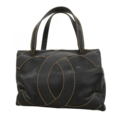 Pre-owned Chanel Black Grained Calfskin Tote Bag ()