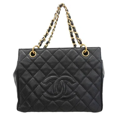 Pre-owned Chanel Black Grained Calfskin Tote Bag ()
