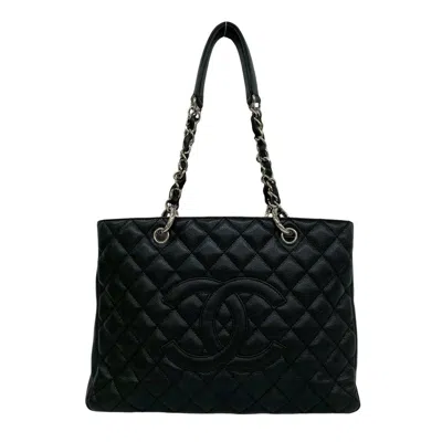 Pre-owned Chanel Black Grained Calfskin Tote Bag ()