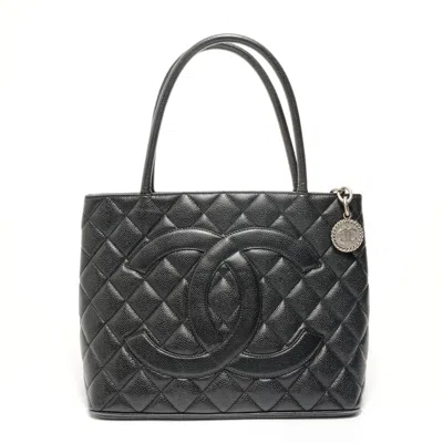 Pre-owned Chanel Black Grained Calfskin Tote Bag ()