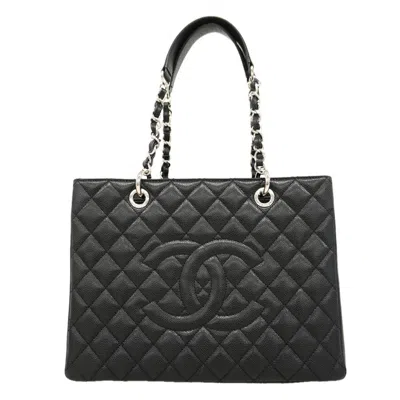 Pre-owned Chanel Black Grained Calfskin Tote Bag ()