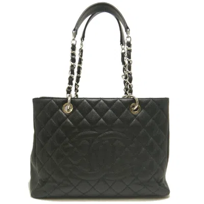 Pre-owned Chanel Black Grained Calfskin Tote Bag ()