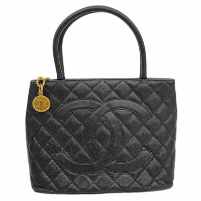 Pre-owned Chanel Black Grained Calfskin Tote Bag ()