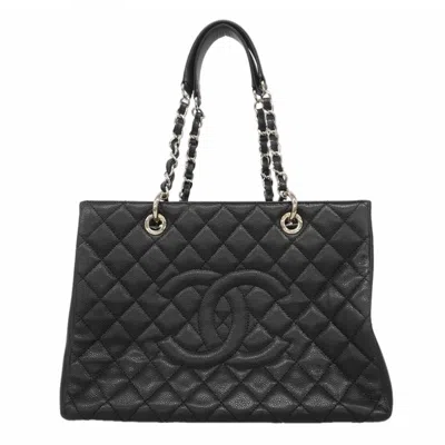 Pre-owned Chanel Black Grained Calfskin Tote Bag ()