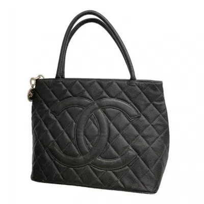 Pre-owned Chanel Black Grained Calfskin Tote Bag ()