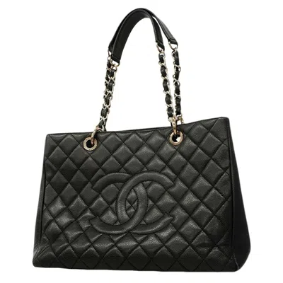 Pre-owned Chanel Black Grained Calfskin Tote Bag ()