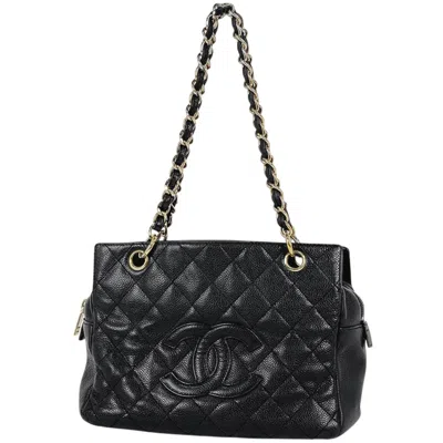 Pre-owned Chanel Black Grained Calfskin Tote Bag ()
