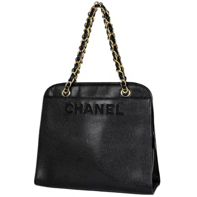 Pre-owned Chanel Black Grained Calfskin Tote Bag ()