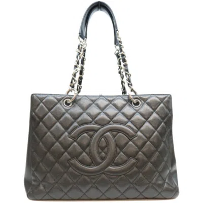 Pre-owned Chanel Black Grained Calfskin Tote Bag ()
