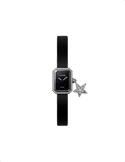 Pre-owned Chanel Unisex Black H7943 Première Lucky Star Stainless-steel And 0.30ct Diamond Quartz Watch