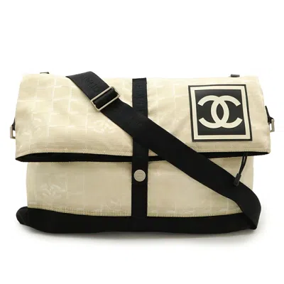 Pre-owned Chanel Black Ivory Nylon Shoulder Bag Tote Bag () In Multi
