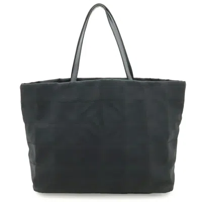 Pre-owned Chanel Black Jacquard Leather Nylon Shoulder Bag Tote Bag ()