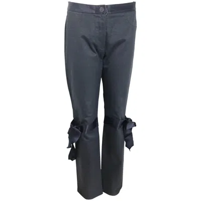 Pre-owned Chanel Black Jeans With Silk Tied Bows