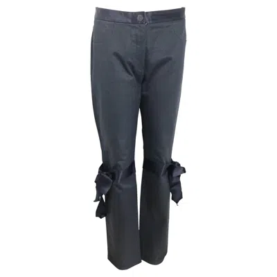 Pre-owned Chanel Black Jeans With Silk Tied Bows