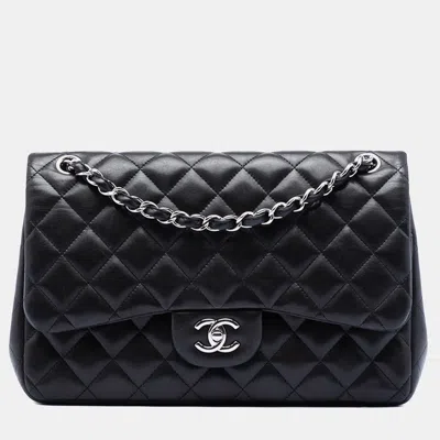 Pre-owned Chanel Black Jumbo Classic Lambskin Double Flap