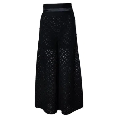 Pre-owned Chanel , Black Knit Wide Leg Pants