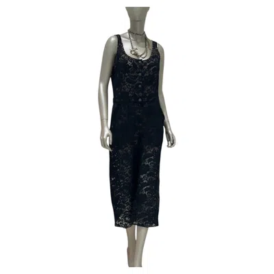 Pre-owned Chanel Black Lace Evening Jumpsuit - Size 44