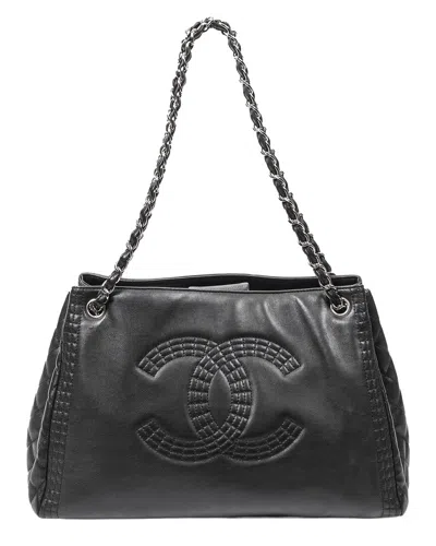Pre-owned Chanel Black Lambskin Cc Drawstring Chain Tote (authentic Pre-loved)