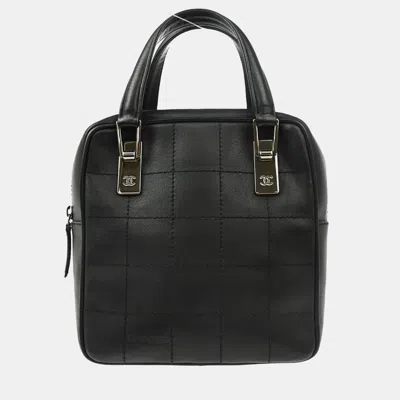 Pre-owned Chanel Black Lambskin Choco Bar Handbag