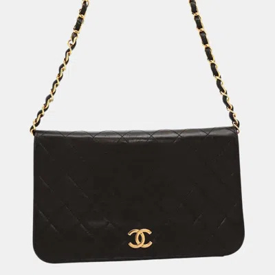Pre-owned Chanel Black Lambskin Coco Mark Matelasse Push Lock Chain Shoulder Bag