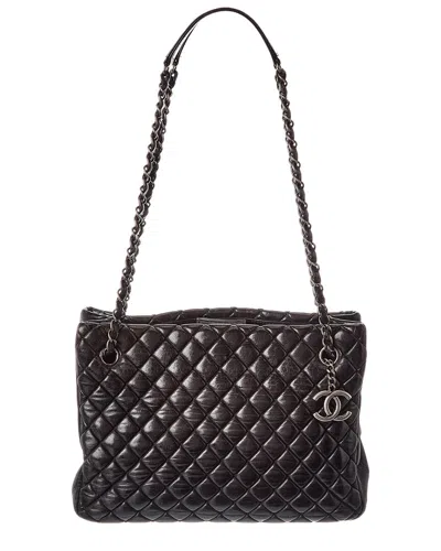 Chanel Black Lambskin Leather Cc New Bubble Tote (authentic Pre-loved)