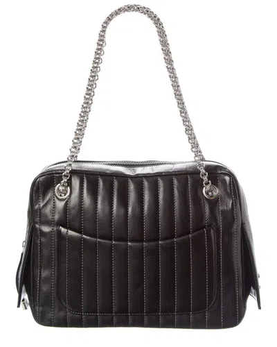 Pre-owned Chanel Black Lambskin Leather Mademoiselle Chain Cc Tote (authentic Pre-loved)