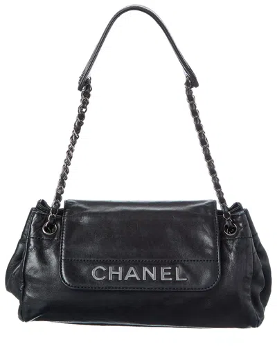 Pre-owned Chanel Black Lambskin Leather Rock 'n Shoulder Bag (authentic Pre-loved)