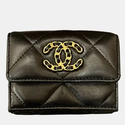 Pre-owned Chanel Pink Tri-fold 19 Small Flap Wallet