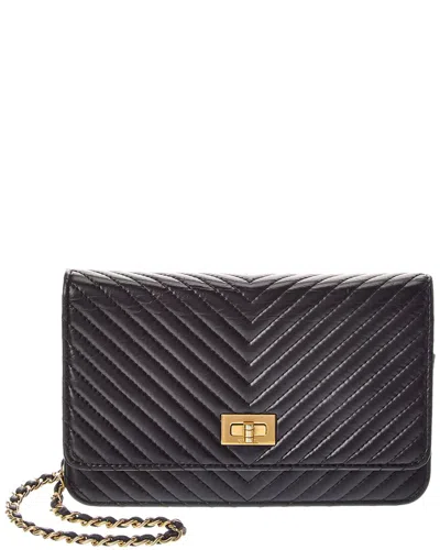 Chanel Black Lambskin Leather V-stitch Tote (authentic Pre-loved)