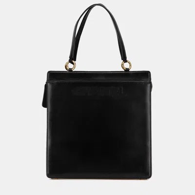 Pre-owned Chanel Black Lambskin Logo Tote