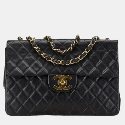 Pre-owned Chanel Black Lambskin Matelasse Coco Mark Chain Shoulder Bag
