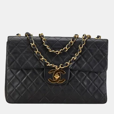 Pre-owned Chanel Black Lambskin Matelasse Coco Mark Chain Shoulder Bag