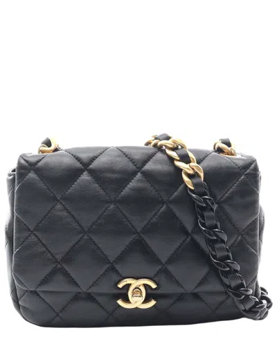 Chanel Black Lambskin Matelasse Shoulder Bag (authentic Pre-loved)