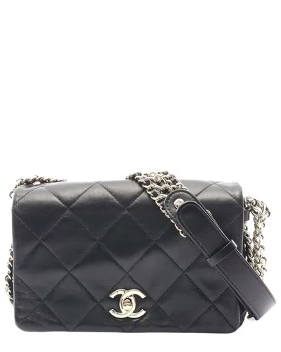 Chanel Black Lambskin Matelasse Shoulder Bag (authentic Pre-loved)