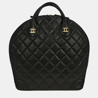 Pre-owned Chanel Black Lambskin Paris Handbag
